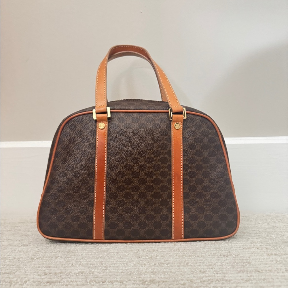 Celine Brown Macadam Boston Bag